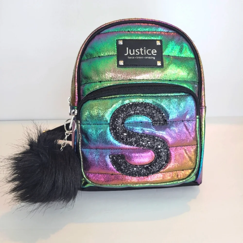Justice holographic girls backpack 